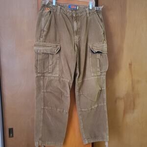 Mens Empyre Corduroy Skate Pants 32x39 Brown Cargo Wide Leg Hip Hop
